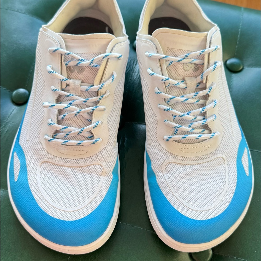 Women's Athletic Sneakers in White and Blue - Lightweight Comfort